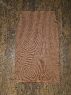 Ribbed Pencil Skirt in Rust Brown - Urban Coco